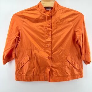 Zenergy Chicos Button Full Zip Nylon Jacket  Orange 3/4 Sleeve Size 3 XL Fall